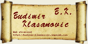 Budimir Klasanović vizit kartica